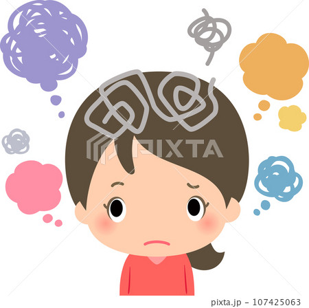 雑念で頭がいっぱいの女性 雑念で頭がいっぱいの女性 107425063