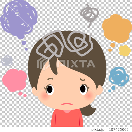 雑念で頭がいっぱいの女性 雑念で頭がいっぱいの女性 107425063