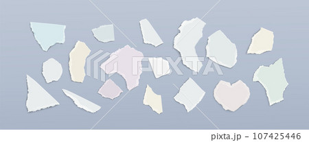Rip newspaper piece for collage, torn edge paper 107425446