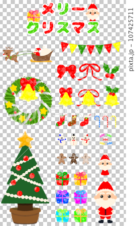 Christmas crayon illustration set 107425711