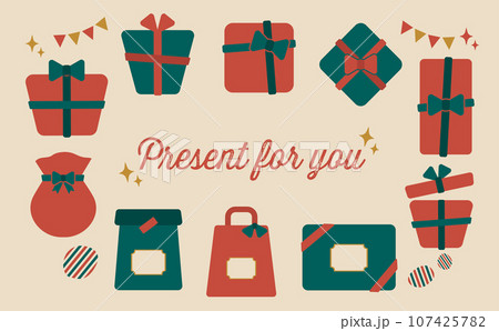 プレゼントボックスセットのフレーム 107425782