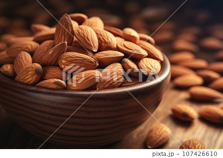 Many delicious Brazil nuts as background, .Generative AI 107426610