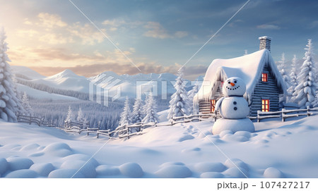クリスマスの雪だるまAI 107427217