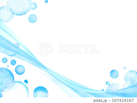 ブルーのシャボン玉と流線 背景素材 ブルーのシャボン玉と流線 背景素材 107428167