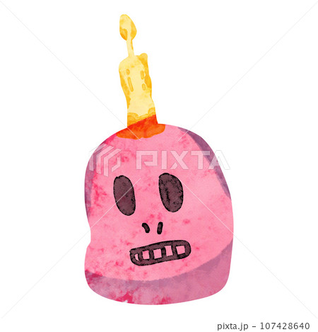 Skull with candle drawing 107428640