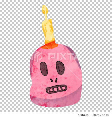 Skull with candle drawing 107428640