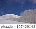 北海道のバックカントリースキー　晴天の雪山 107429148