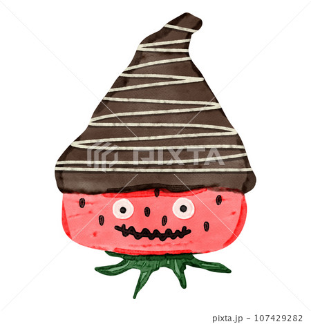 Chocolate covered strawberry drawing Chocolate covered strawberry drawing 107429282