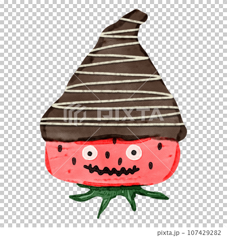 Chocolate covered strawberry drawing Chocolate covered strawberry drawing 107429282