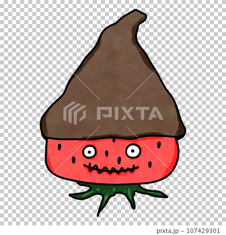 Chocolate covered strawberry drawing Chocolate covered strawberry drawing 107429301