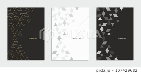 Abstract geometric technological company brochure. Vector business flyer. 107429682