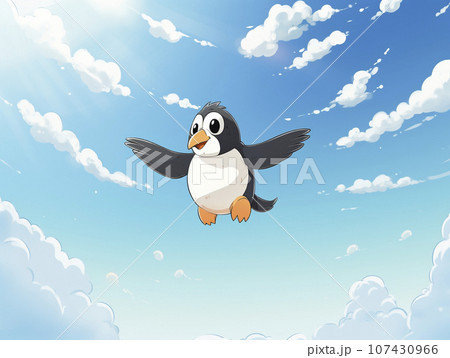 空飛ぶペンギン　AI画像 107430966