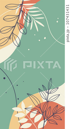 背景イラスト_ボタニカル 107431431