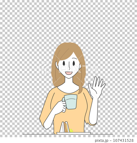 軽食を取る女性 軽食を取る女性 107431528