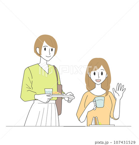 食事をする女性達 食事をする女性達 107431529