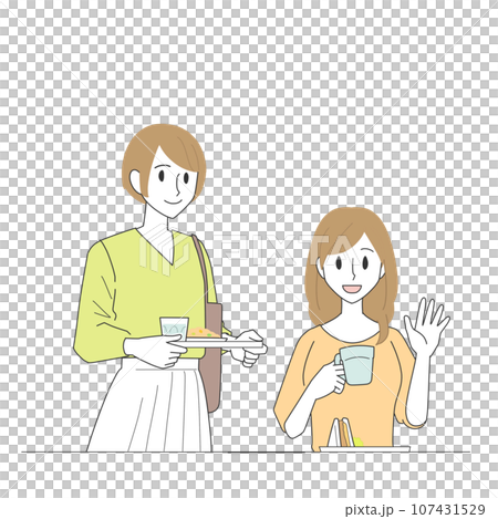 食事をする女性達 食事をする女性達 107431529