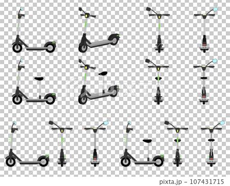 Electric scooter vehicle illustration set Electric scooter vehicle illustration set 107431715