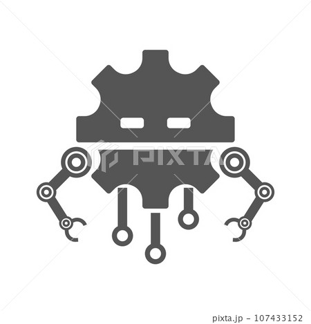 Robot head line icon, vector sign, pictogram isolated on white background, logo illustration. EPS 10 Robot head line icon, vector sign, pictogram isolated on white background, logo illustration. EPS 10 107433152