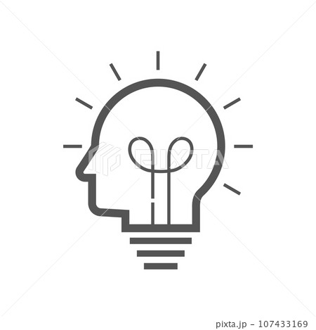 Brain idea icon. Idea and imagination simple liner icon. Editable Stroke. EPS 10 Brain idea icon. Idea and imagination simple liner icon. Editable Stroke. EPS 10 107433169