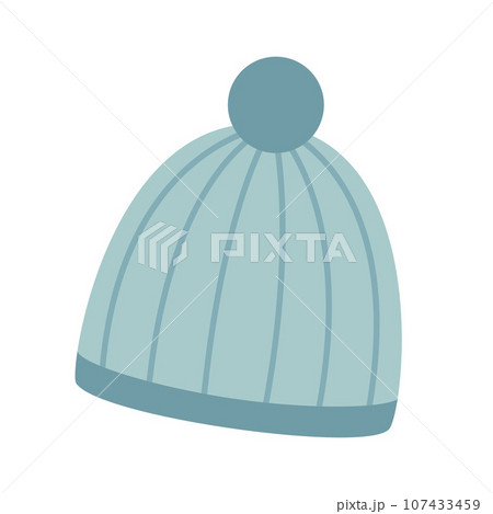 Hat for autumn or winter. Warm hat for cold weather. Isolated on a white background. Vector illustration. Hat for autumn or winter. Warm hat for cold weather. Isolated on a white background. Vector illustration. 107433459