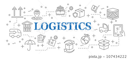 Logistics. Banner logistics with vector icons Logistics. Banner logistics with vector icons 107434222
