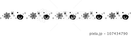 ハロウィンモチーフ装飾_かぼちゃと蜘蛛 107434790