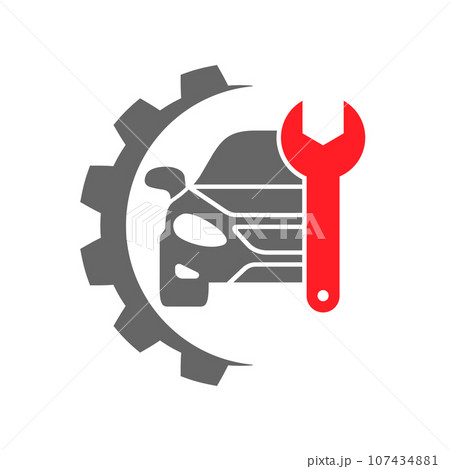 Car repair gear outline icon in flat style. Elements of car repair illustration icon. Signs and symbols can be used. For web, logo, mobile app, UI 107434881