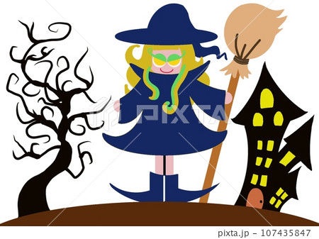 ハロウィン魔女セットのイラスト素材 [107435847] - PIXTA