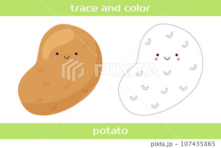 Educational worksheet Trace and color. Educational worksheet Trace and color. 107435865
