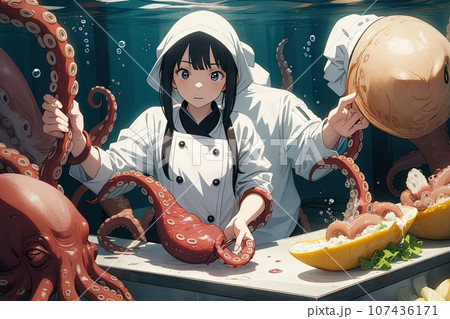 Lexica - Girl with glasses cooking, ghibli, anime style