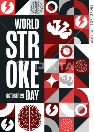World Stroke Day. October 29. Holiday concept. Template for background, banner, card, poster with 107437063