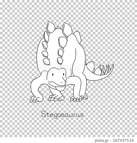 ステゴサウルス　正面の線画 107437519