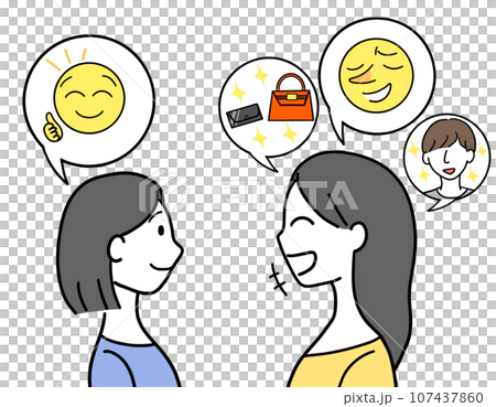 自慢をする女性と平気な女性 107437860