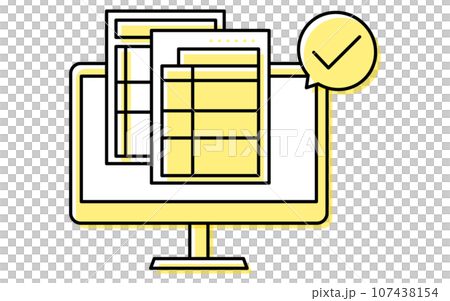 電子帳簿保存法の制度、電子帳簿等保存、電子データのままで保存するイラスト 107438154