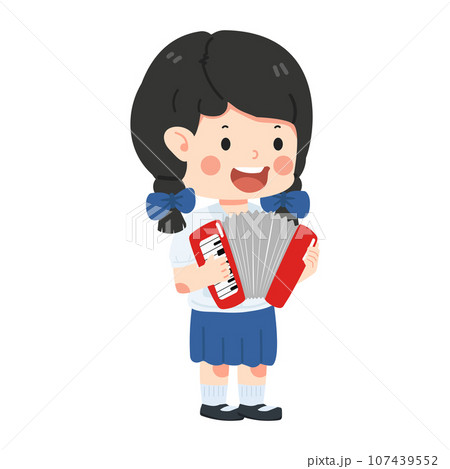 kid girl Student with accordion 107439552