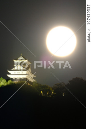 岐阜城と中秋の満月 岐阜城と中秋の満月 107439557