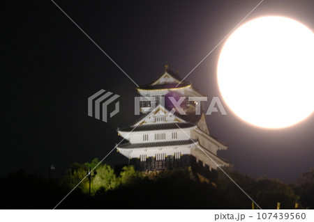 岐阜城と中秋の満月 岐阜城と中秋の満月 107439560