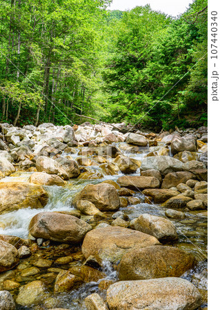 長野県の日本百名山槍ヶ岳登山　一ノ俣の渓流 107440340