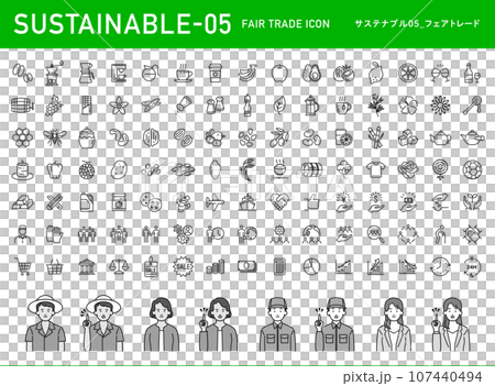 Sustainable 05_Fairtrade icon set Sustainable 05_Fairtrade icon set 107440494