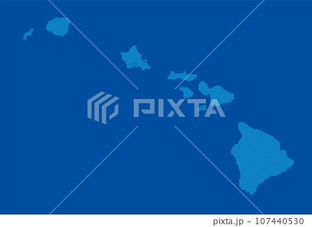 ハワイのドット地図 島名表記無し 107440530