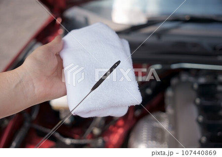 【自動車メンテナンス】オイルレベルゲージによるオイル量点検 【自動車メンテナンス】オイルレベルゲージによるオイル量点検 107440869