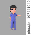 Short-haired female character in nursing assistant uniform ,3d rendering 107441049