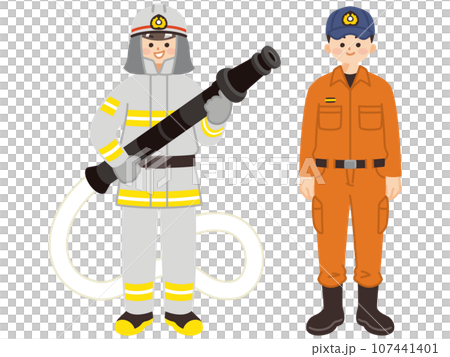 年輕男消防員防災救援 107441401