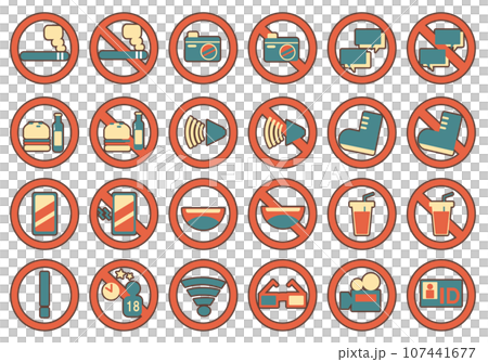 Manners, prohibition mark icon illustration set 107441677