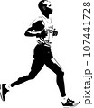 marathon runner sketch silhouette - vector 107441728