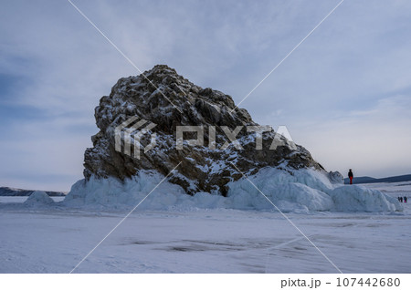 Baikal Islands. Ice hummock on the ice of lake Baikal Baikal Islands. Ice hummock on the ice of lake Baikal 107442680