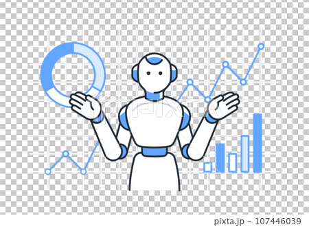Simple vector icon illustration material of a humanoid AI robot that performs analysis. 107446039