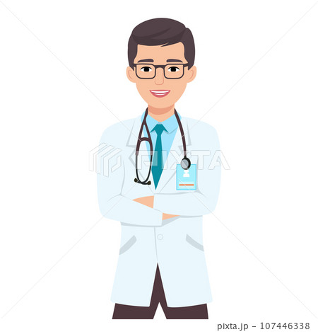Doctors with stethoscope. Group of medical students or nurses. Vector illustration 107446338