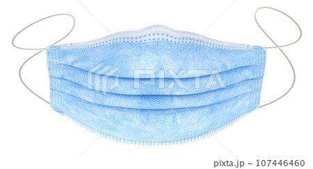 Medical mask or surgical face mask, front view, 3D rendering Medical mask or surgical face mask, front view, 3D rendering 107446460