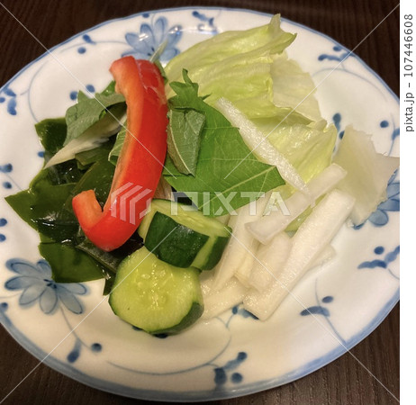 家庭的で素朴な自家製のサラダ 家庭的で素朴な自家製のサラダ 107446608